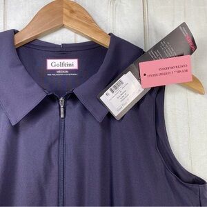 Golftini Tini Time 2.0 Shirt Dress Womens Medium Navy Pleat Golf Zip NWT $180